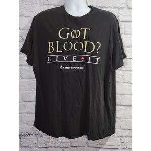 Black Got Blood?  Give It Carter Blood Care Graphic Logo T Shirt XL Soft